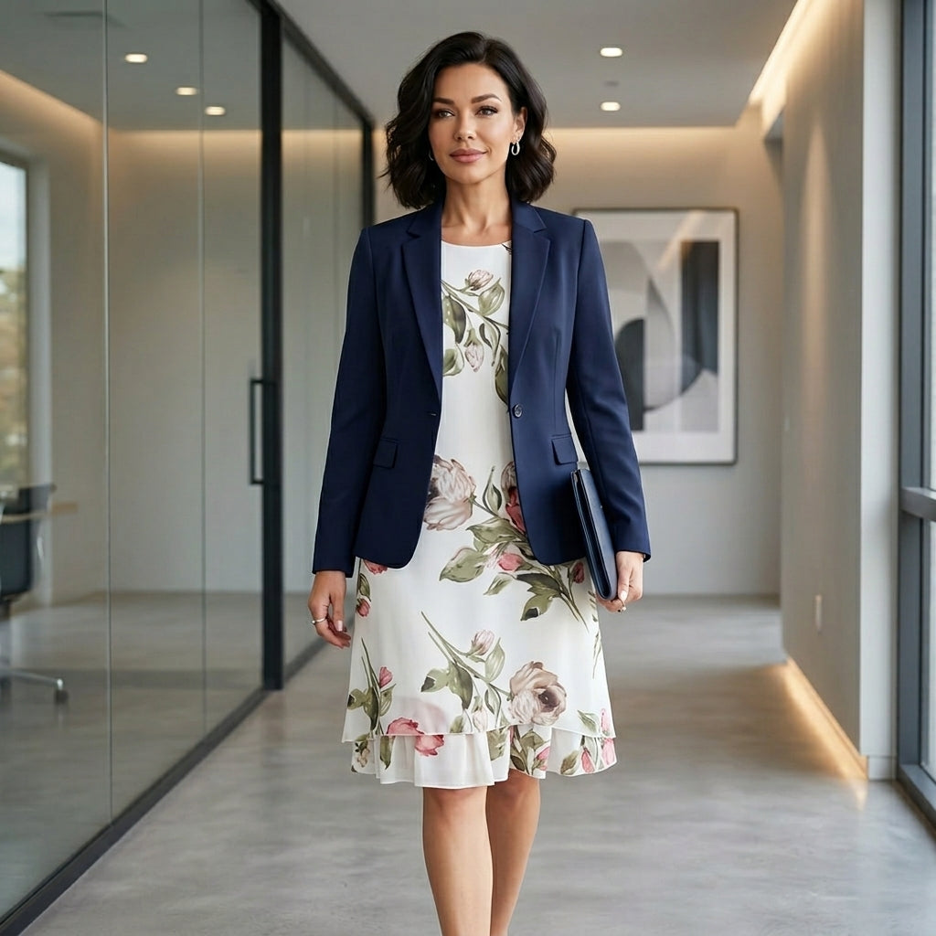 Floral Chiffon Midi Dress