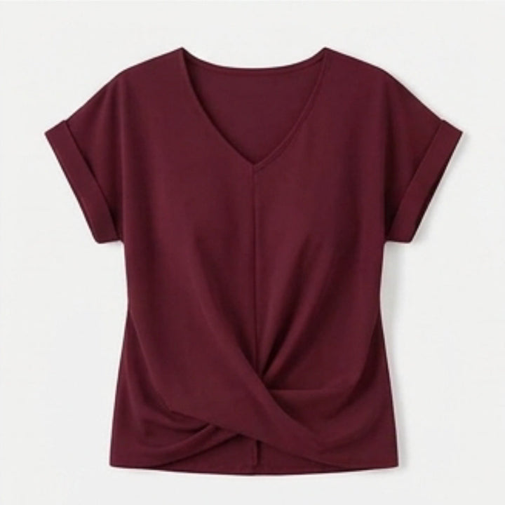 Twist-Knot V-Neck Top for Effortless Everyday Style