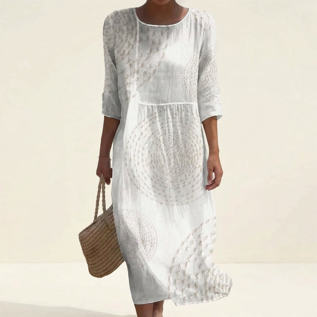 Embossed Texture Midi Dress