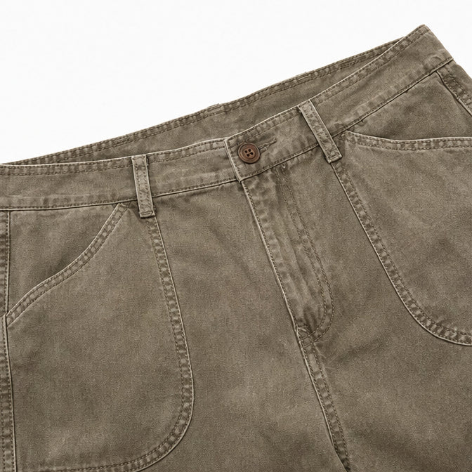 Relaxed Cargo Capris with Deep Utility Pockets, Mid-Calf Length, Mocha