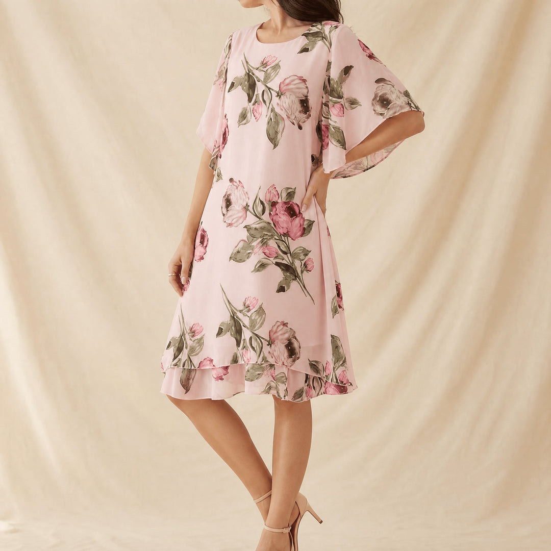 Floral Chiffon Midi Dress