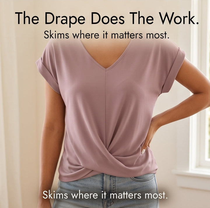 Twist-Knot V-Neck Top for Effortless Everyday Style