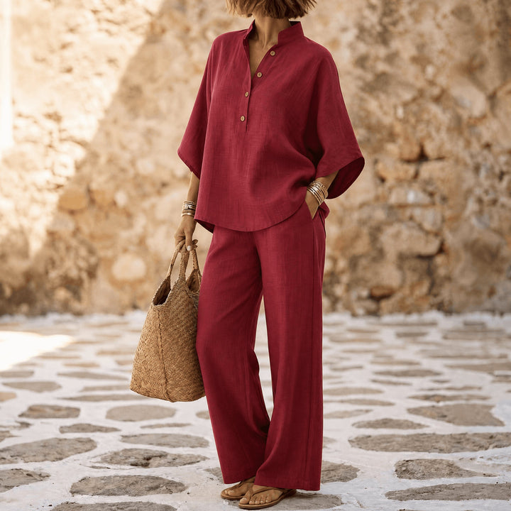 Breezy Linen Two-Piece Set for Warm Days