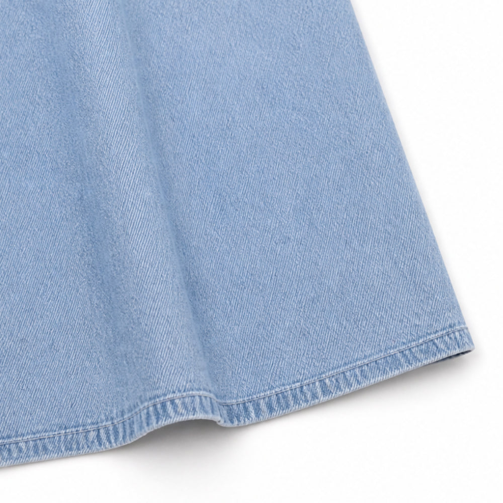Light Denim Shirt Dress with Pockets, A-Line Mini for Women