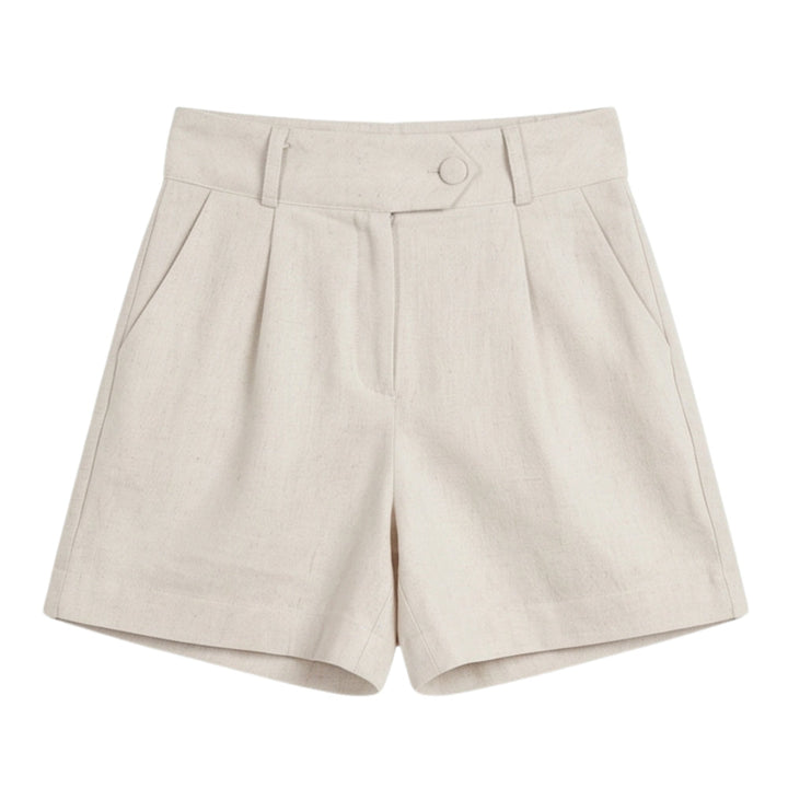 High-Waist Pleated Tailored Shorts