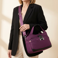 Multi-Pocket Shoulder Bag with Anti-Theft Design