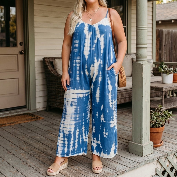 Wide-Leg Tie-Dye Jumpsuit | Clova Women&