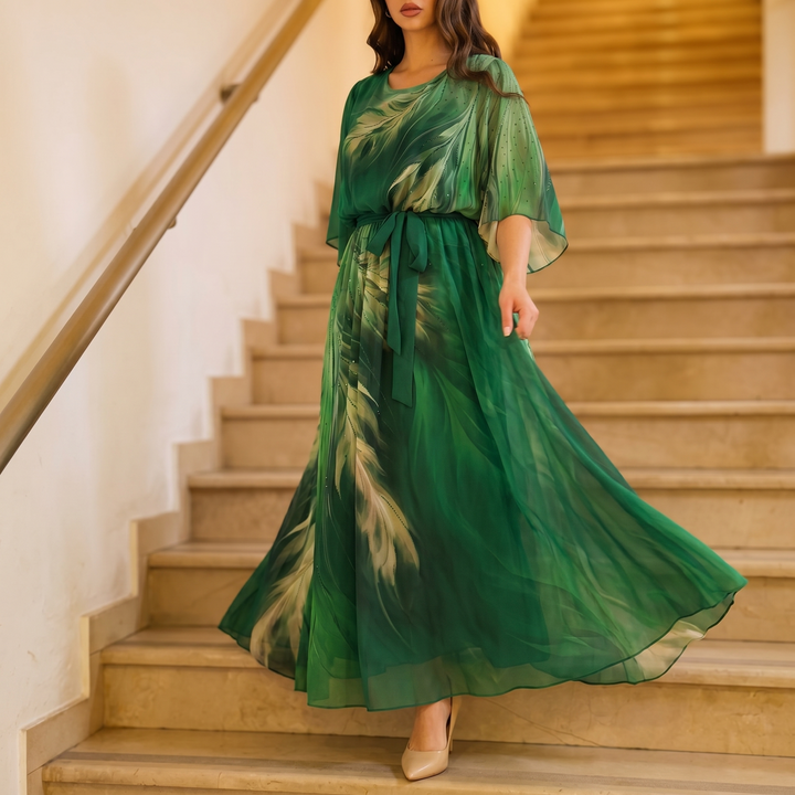 Aurelinea Painted Chiffon Maxi Dress | Clova Women&