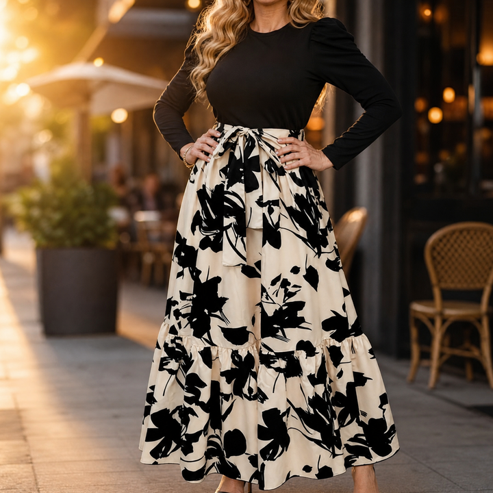 Floral Tie-Waist Maxi Dress | Clova Women&