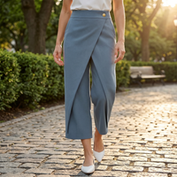 Wrap-Front Wide-Leg Pants | Clova Women's Fashion