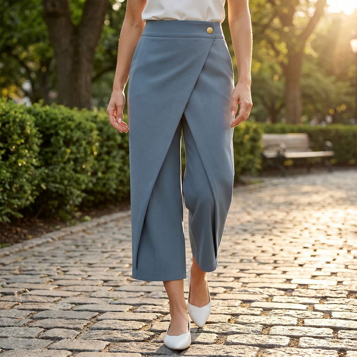 Wrap-Front Wide-Leg Pants | Clova Women&