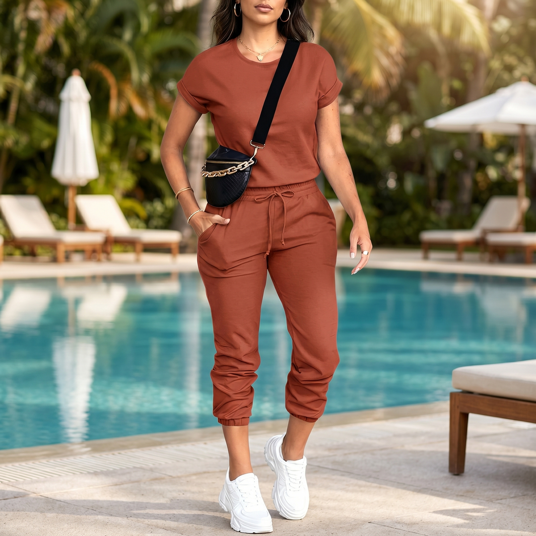 Matching Tee &amp; Jogger Set with Pockets — View 2 | Clova