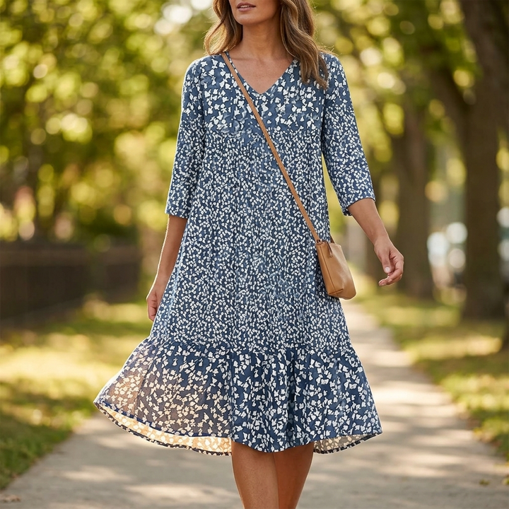 Breezy Floral Midi with Ruffle Hem | Clova Women&