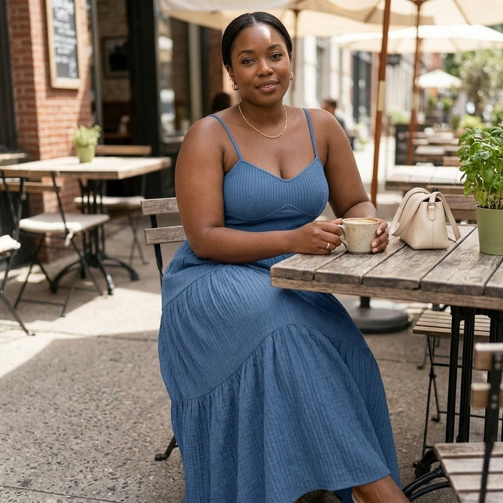 Solavie Tiered Maxi Skirt &amp; Cami Matching Set — View 3 | Clova