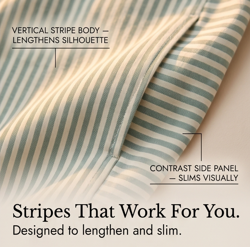 Striped Linen Pants with Elastic Waist — View 5 | Clova