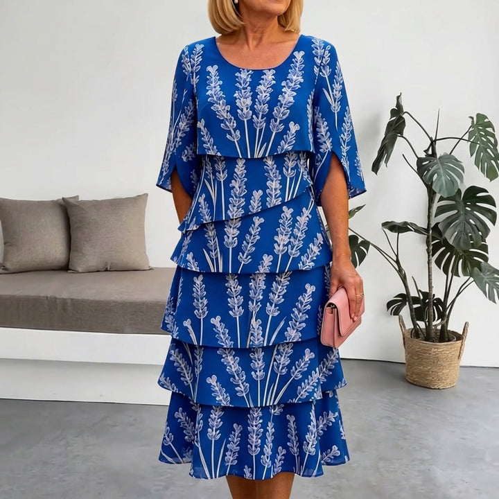 Lumielle Tiered Floral Midi Dress for Special Occasions | Clova Women&